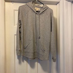 Michael Kors, gray thermal, hooded shirt.
